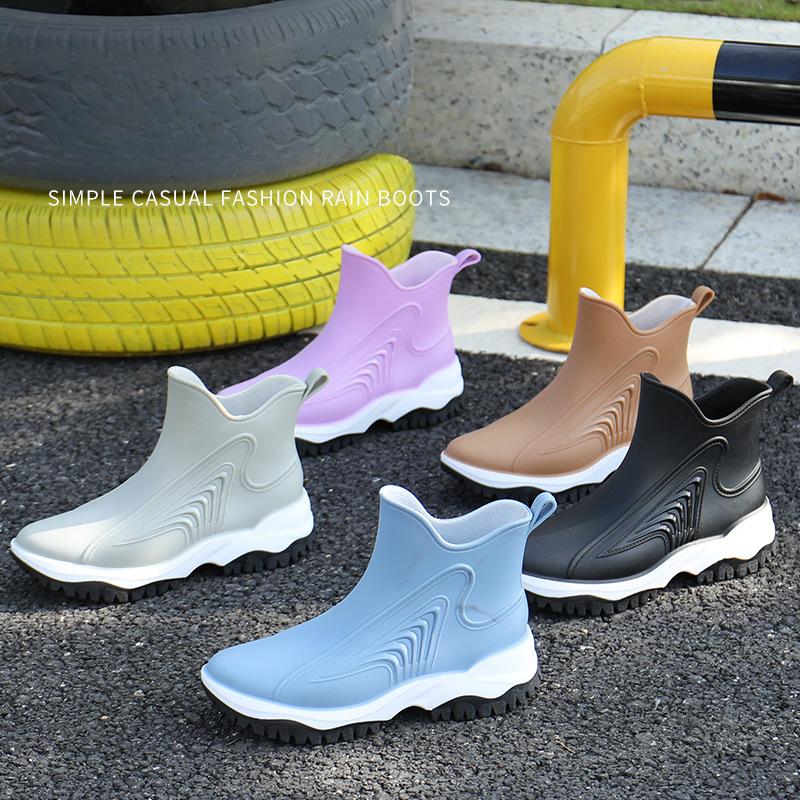 Модные водонепроницаемые короткие бархатные нескользящие сапоги для взрослых 41 — фото 4