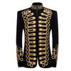 Jachetă de costum pentru bărbați, stilat, Court Prince, cu broderie de aur negru