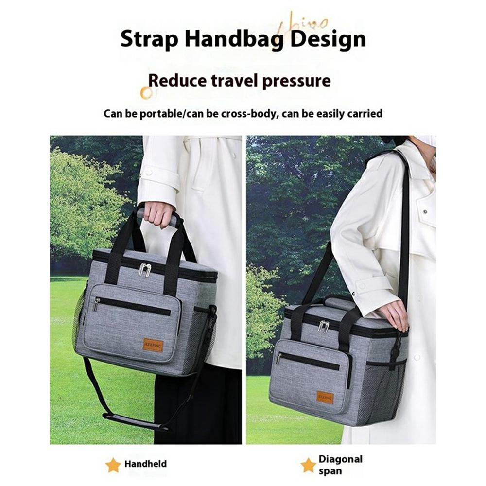 7035 Portable Picnic Tote Insulated Bag Oxford Fabric Large Capacity Outdoor Camping Lunch Box