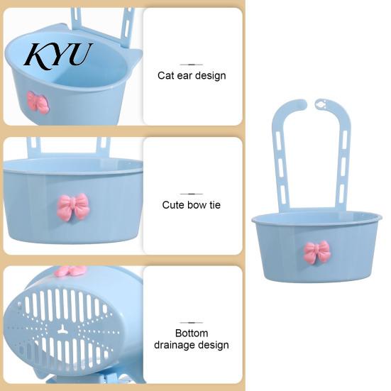 Adjustable Sponge Holder Sink Filter Basket, Kitchen Strainer, Hanging Drain Basket for Faucet, No Drill Installation, Hole Design Washing Fruit