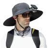Solar Fan Hat UPF 50+ UV Protection Hat with Detachable Cooling Fan Breathable Men Women Summer Outdoor Activities Fishing Wide Brim Sun Cap