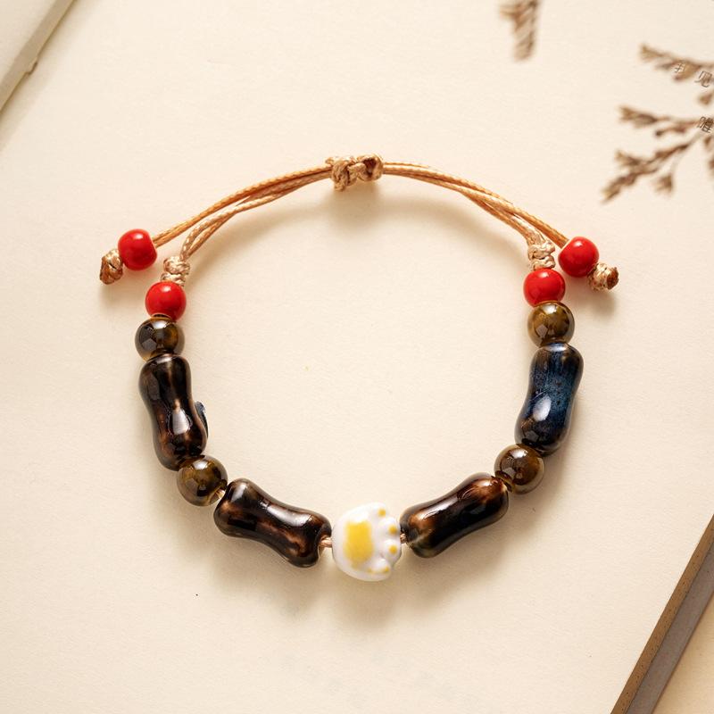 Ceramic Bracelet Jewelry Fashion Flower Glaze Bead Bracelet Multicolor Casual Bohemian Bracelet