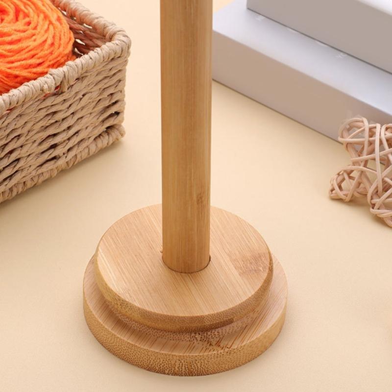 Wood Yarn Holder Rotatable Yarn Spool Holder Portable Yarn Dispenser Knitting Yarn Organizers Yarn Thread Spool Holder