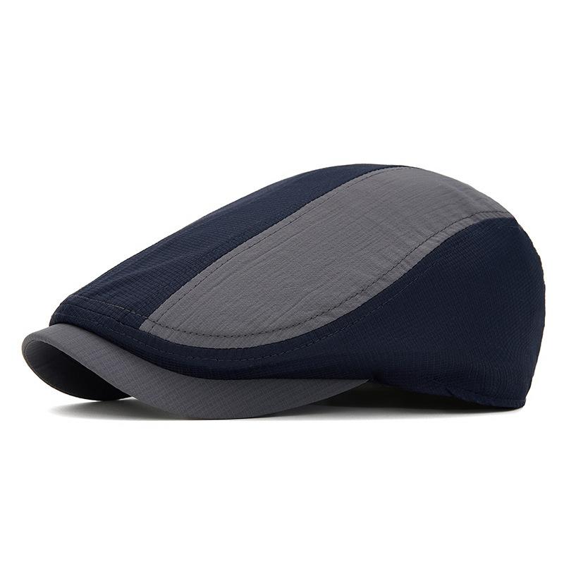 Contrast Quick-Drying Forward Hat Men's Summer Thin Breathable Beret British Newspaper Boy Hat Paintsman Hat