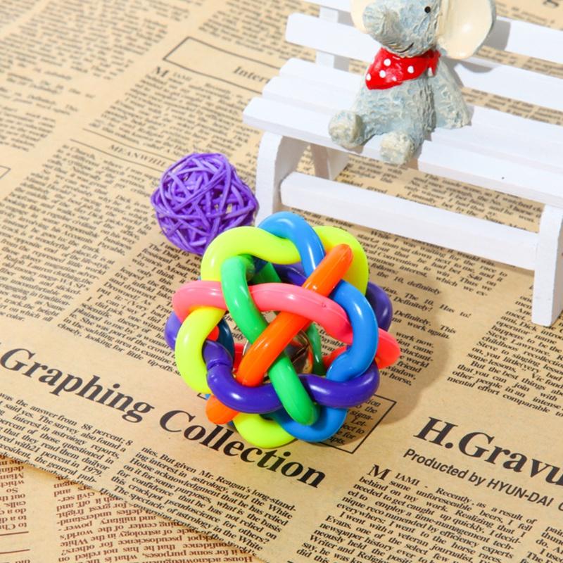 Pelota de Goma Colorida Juguete para Gato Mascota con Cascabel Pequeño para Ejercicio Interactivo Divertido