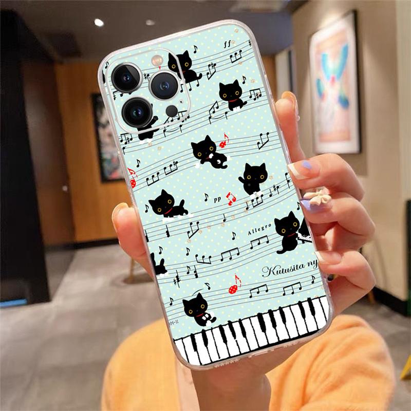 Phone Case For iphone 17 Air 17 Pro Max 16 15 14 13 Pro Max 15 16 Pro 15Plus Music note piano