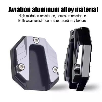 Bike Kickstand Extender Motorcycle Side Stand Pad Aluminum Alloy Enlarged Base for Electric Scooters Portable Secure Motorcycle Parking Accessory