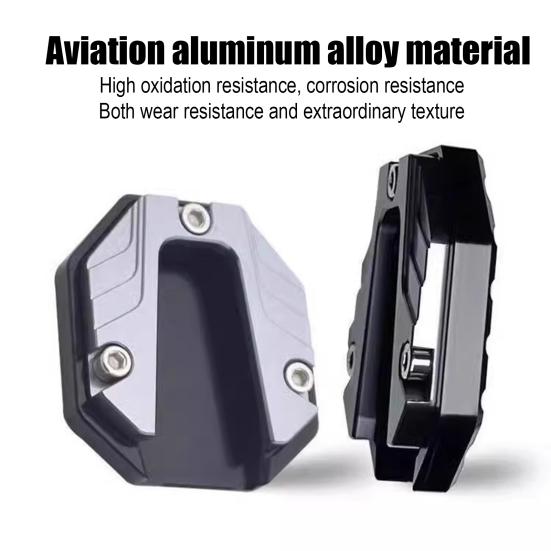 Bike Kickstand Extender Motorcycle Side Stand Pad Aluminum Alloy Enlarged Base for Electric Scooters Portable Secure Motorcycle Parking Accessory