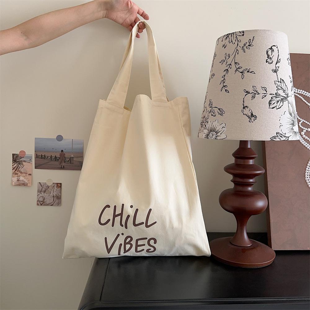 

Сумка из принтованной ткани Женская сумка-тоут Холщовая сумка На работу Вместительная школьная сумка для поездок на работу Сумка из ткани через плечо бежевый