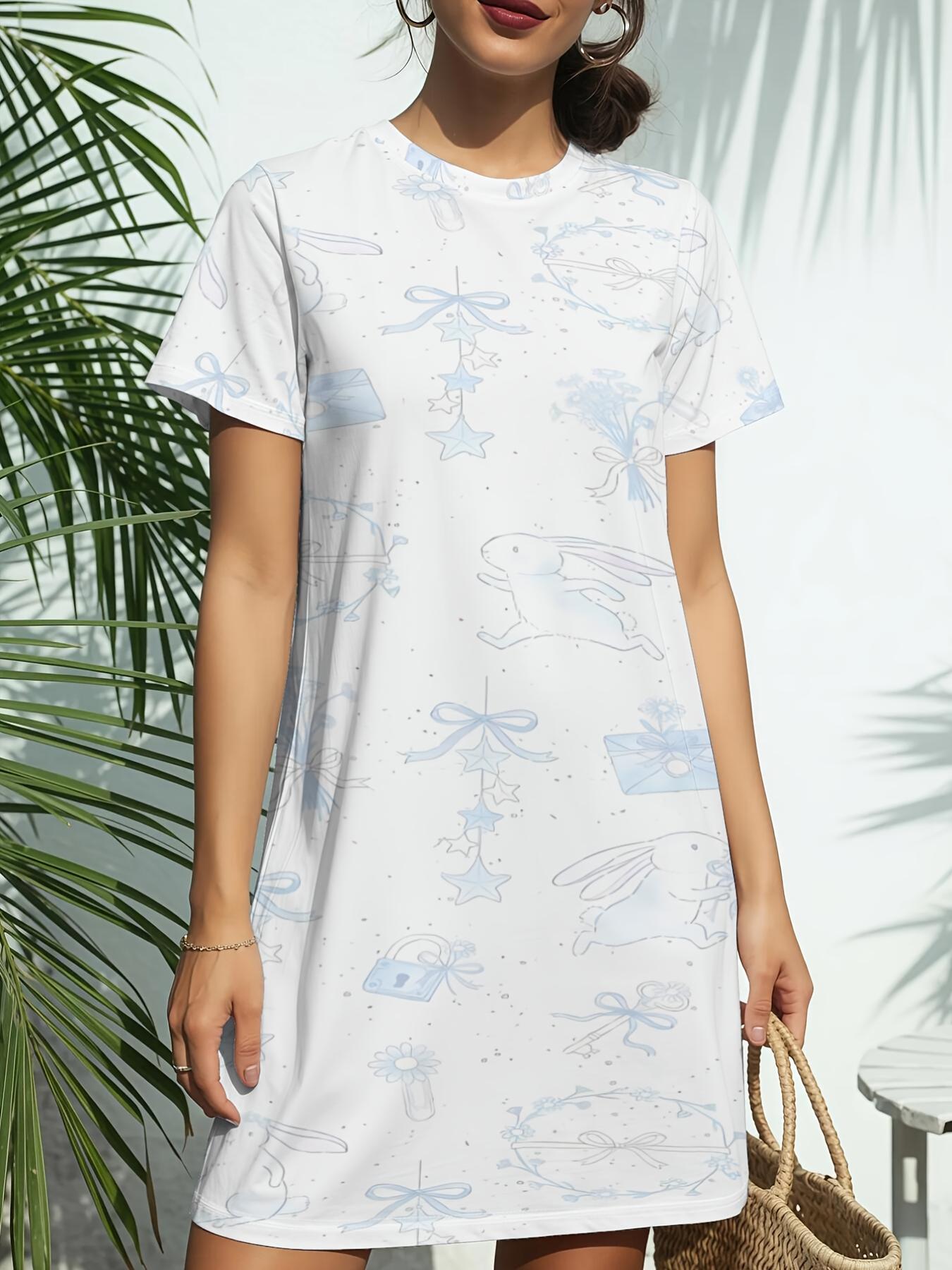 

Women s Short Sleeve T-Shirt Dress - Base Suitable for Daily Casual Wear. Dates ; Birthday Gifts Crew Neck Blouse Style Dress Spring Summer Outfits 2XL дубильна кора