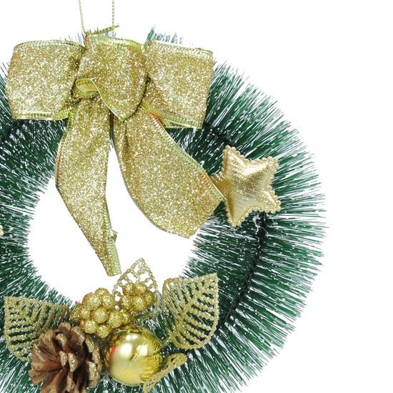 Christmas Wreaths for Front Door Decoration Entrance Table Tree Wall Door Hanging Ornaments Xmas Artificial Pine Garland Set of 2 Items for Home