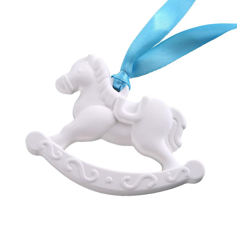 Car Rearview Mirror Pendant Aromatherapy Stone Gypsum Horse Decoration Presents