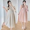 Rochie elegantă de maternitate croșetată cu mânecă scurtă, vara 2026