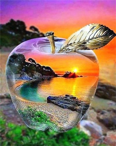 5D DIY diamantová malba krajina plná Kulaté diamantové vyšívání sada křížkového stehu mozaika zdobení kamínky