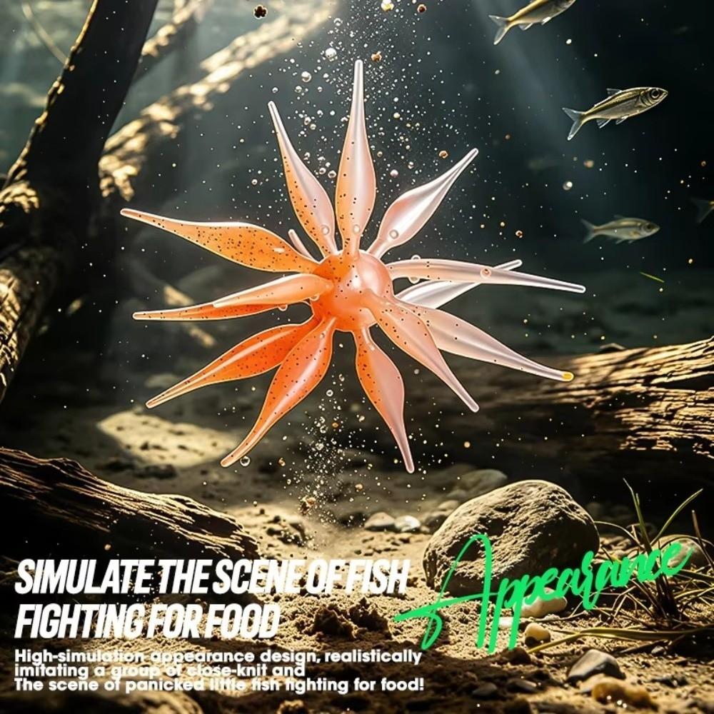 2pcs 2PCS Sea Urchin Fishing Lure Two-tone Color Tentacle Fishing Lure For Trout Fishing