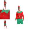 Christmas Elf Cosplay Costume Couple Outfits High Quality Polyester S/m/l