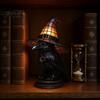 Gothic Bedroom Lamp Witch Hat Lamp, Stained LED Light, Halloween Table with Warm Glow, Vintage Style Decor Night Light for Mantel Bookshelf