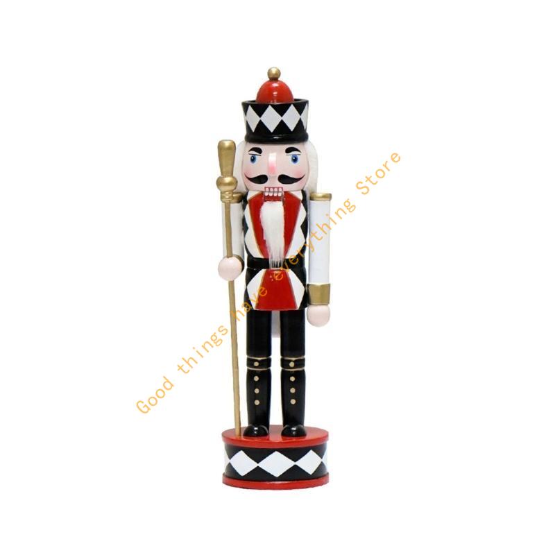 30cm Christmas Nutcrackers Ornament Hand Painted Doll Solider King Figurine Tabletop Decorations for Home Bedroom 55KF