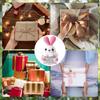 Crochet Rabbit Doll Ornament Home Room Decoration Handmade Knitted Positive Energy Bunny Doll With Card Christmas Party Gifts