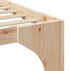 Brown Bed Frame 75 x 190 cm Solid Pine Wood
