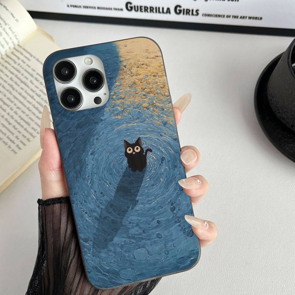 

A Cute Comic Cat Soft Corrugated Transparent Phone Case For IPhone 17 15 16 11 12 13 14 Pro Max Plus Pro iPhone 13 pro