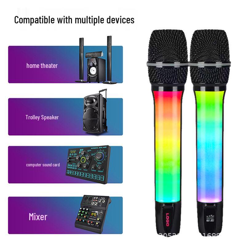 RGB Wireless Handheld Microphone for Stage, KTV, and Broadcast – Dual Connectivity