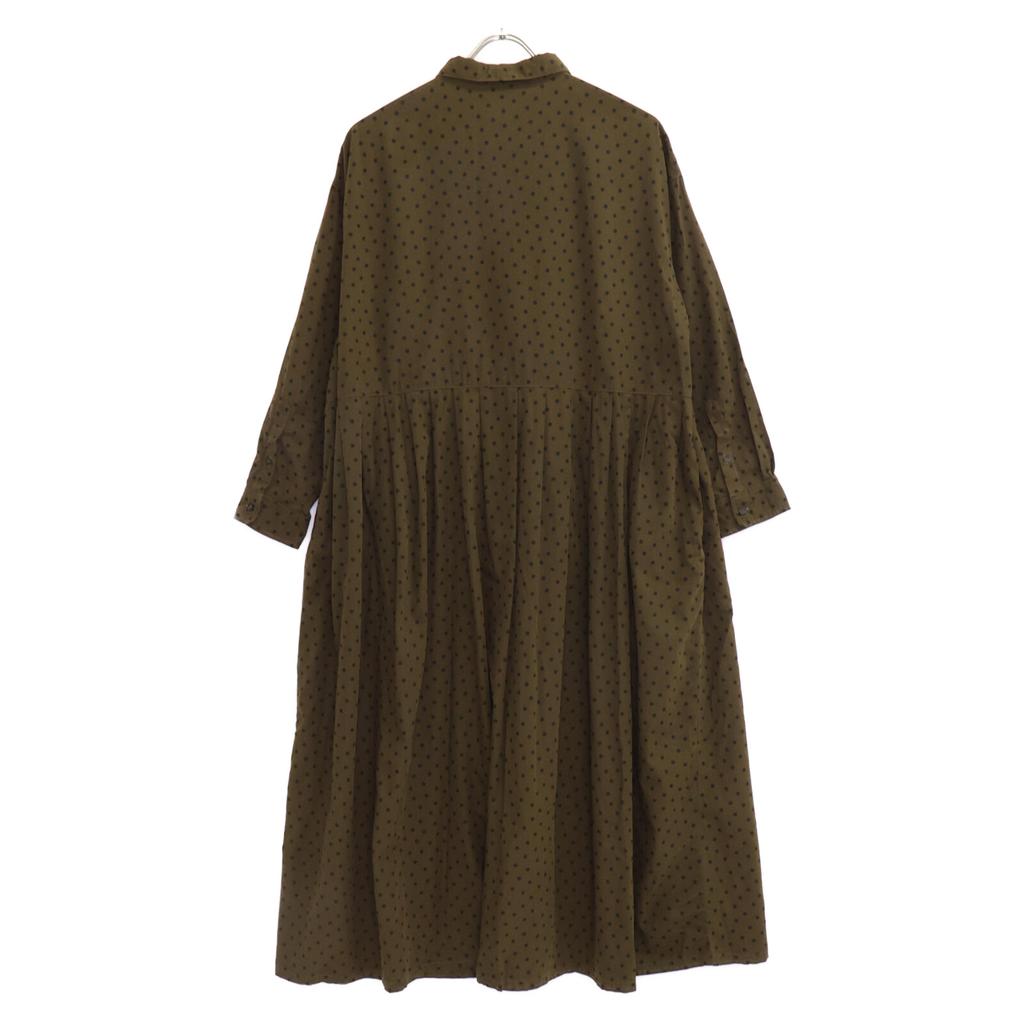 ICHI [Good Condition] SM210429 Polka Dot Shirt dress *There is no size notation. Khaki x BlackUsed