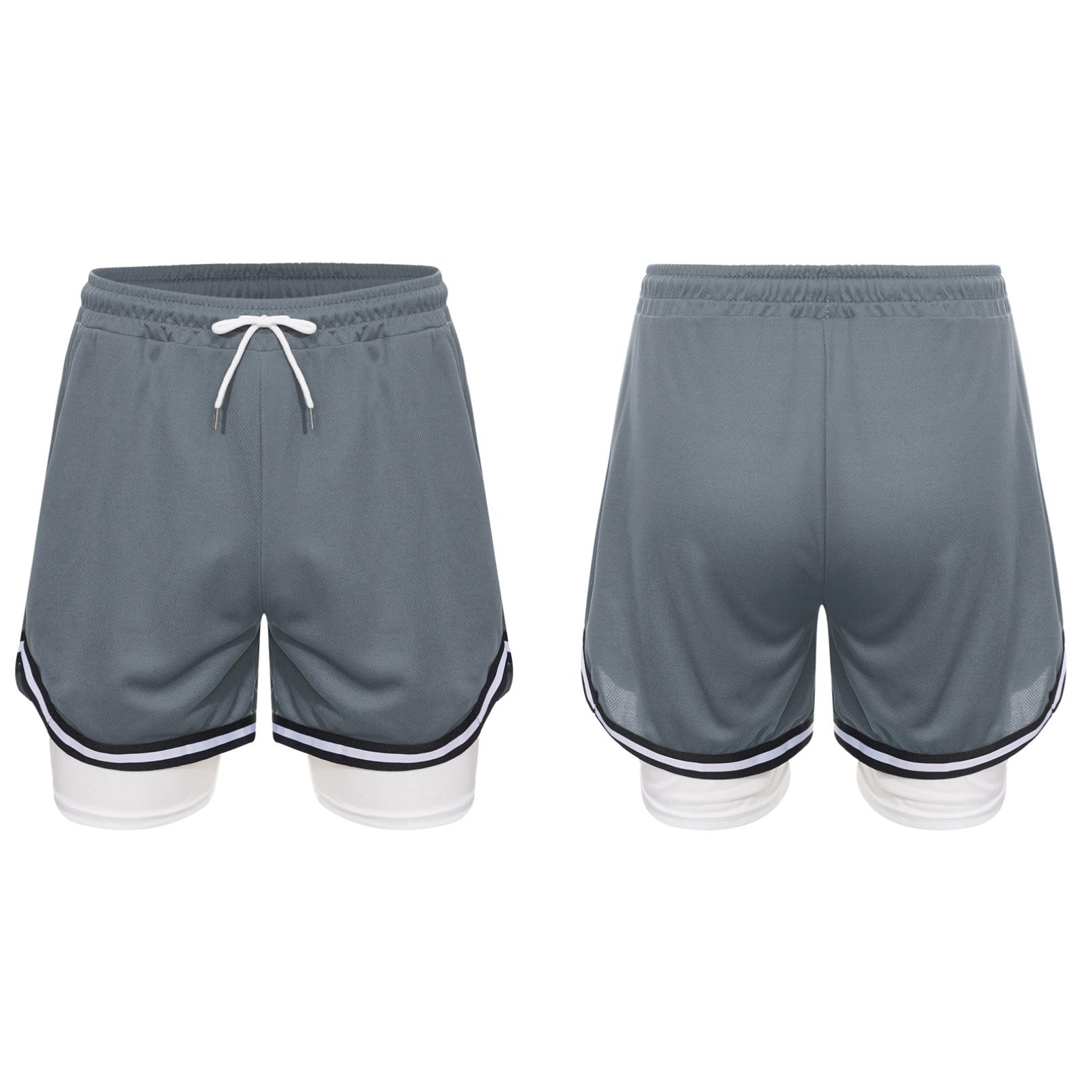 

Діти Хлопчики Спортивні шорти Баскетбольні шорти з кишенями для спортивних тренувань Біг Велоспорт 6-7 Years сірий