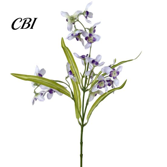 Silk Flowers for Wedding Arrangements Artificial Small Cymbidium Flowers, Faux Long Stem Fake Realistic Fresh Style Botanical Decor Home Table