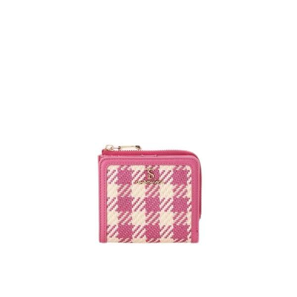 

Folding Wallet Gingham Check Minimal Wallet Pink [Samantha Vega] Wallet/Mini Women s