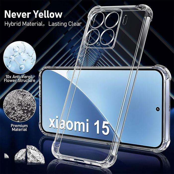 Coque de protection - E.F.CONNECTION - pour Xiaomi 15 - Silicone - Antichoc - Transparent - Coins renforcés