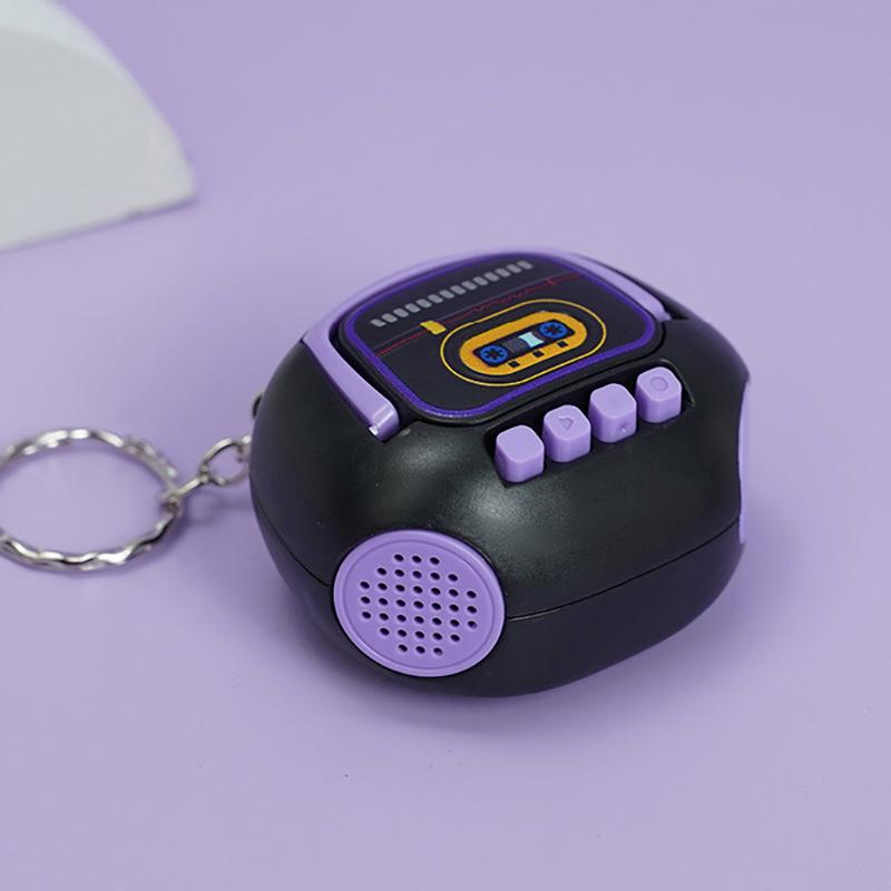 Mini Retro Recorder Keychain Easy To Use Lightweight Recording Device for Backpack Pendant Daily Commute