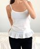 AWESOME STUDIO Frill Layered Sleeveless Top White