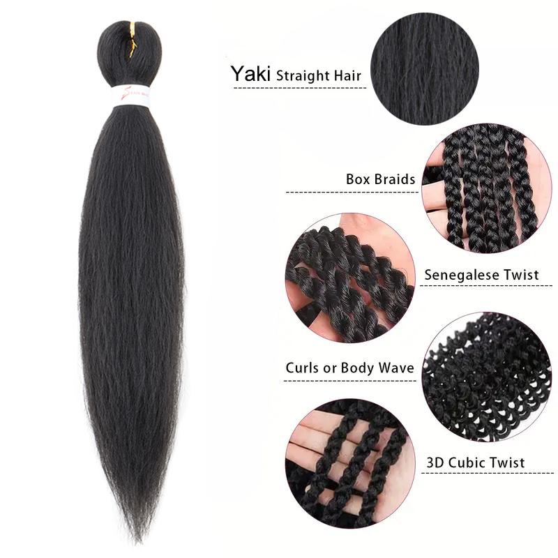 20 Zoll Synthetisches Vorgestrecktes Yaki Ez Box Braiding Haar für Frauen Haarverlängerung