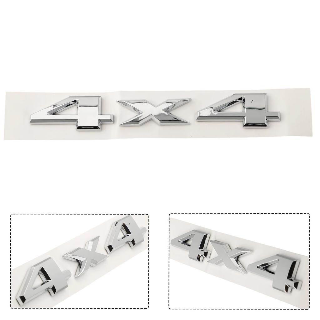 15 2.8CM 4X4 Car emblem Set Side Silver Truck Sticker Trunk ABS Decorative Exterior Fender Nameplate Rear Badge
