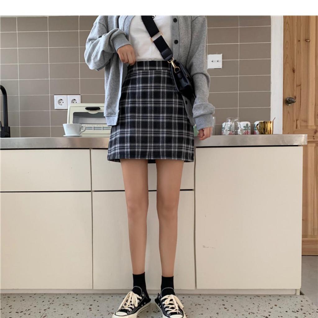 Fustă în carouri cu talie înaltă, linie A, pentru femei - Tendință toamnă/iarnă 2023