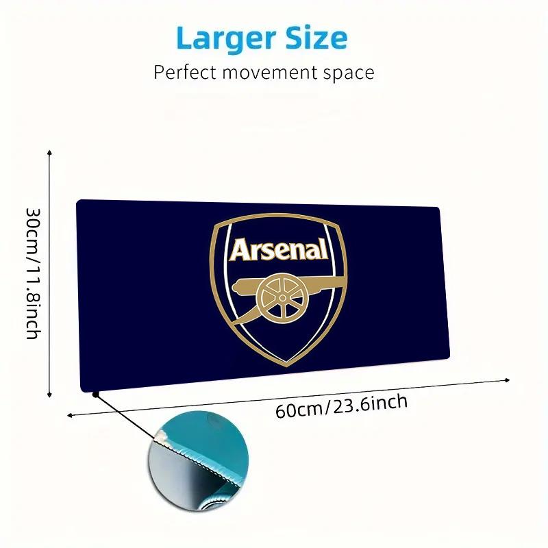 Arsenal F.C Druck Kissen Rutschfest Laptop Tablet Großes Mauspadd XXL Matte Mini-PC Spielmatte Mit Verriegeltem Rand