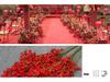 10-Piece Burgundy Floral Décor Set: Red-Toned Artificial Flowers, Mat, Aisle Runner, Wedding Decoration