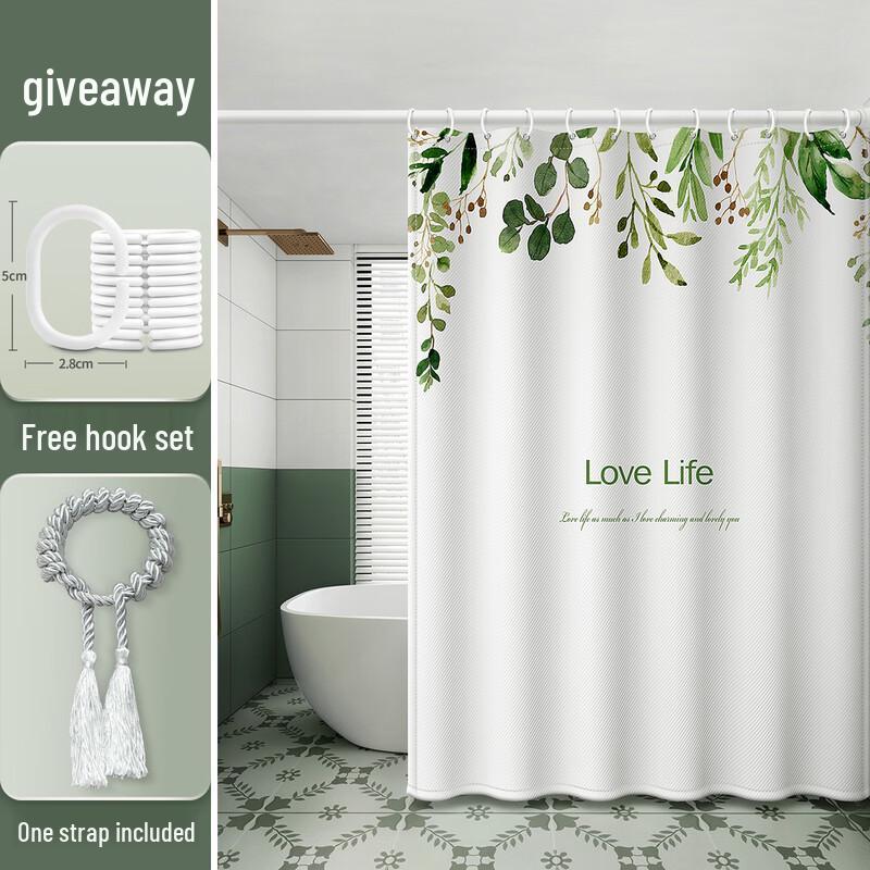 

Money Plant Pattern Shower Curtain Set