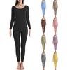 Womens Cold Weather Pajamas Tops and Bottom Long Johns with Fleece Lined Long Underwear Set Winter Thermals Underwear