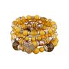 Ethnic Style Bohemian Beads Bracelet Heart Charm Multi-Layer Bracelets Women Bangle Set  Gifts