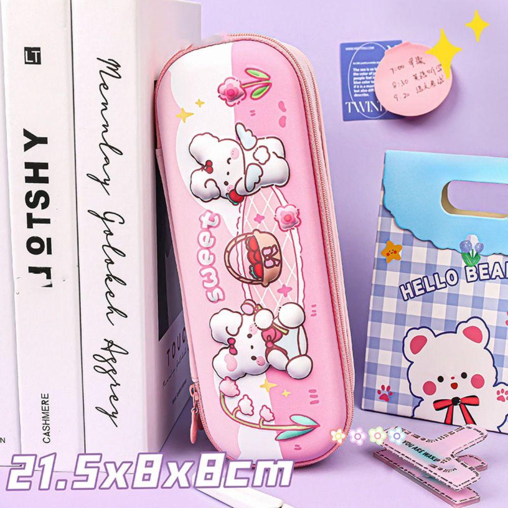 Cartoon Large Capacity Pencil Case EVA 3D Pen Box Waterproof Stationery Storage Box Girls Boys