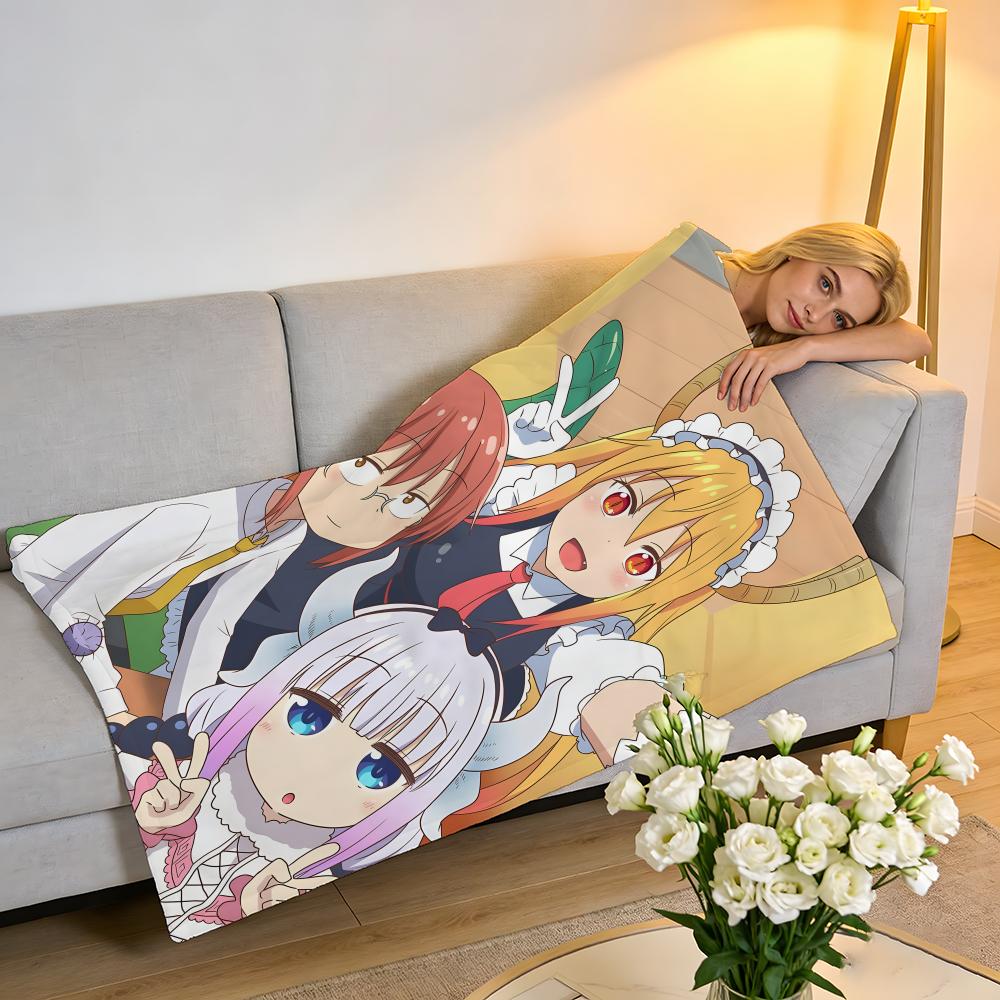 Throw High-Density Short Plush Blanket For Sofa Nap Air-Conditioned Room Soft Skin-Friendly Miss Kobayashi's Dragon Maid