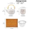 ChineseTea Sets - White Porcelain Tea Set with 1 Teapot Set, 6 Tea Cups, 1 Tea Tray, 1 Stainless Infuser, Minimalist Household Tea-things