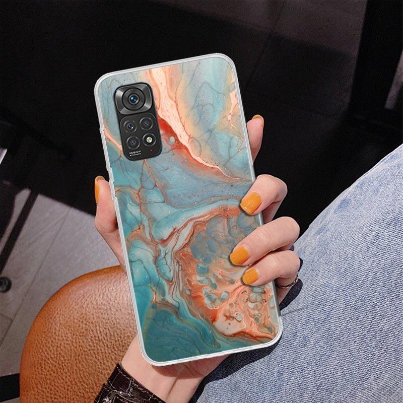Fashion Gold Pink Geometric Marble Phone Case For Xiaomi Redmi Note 15 14 13 12S 12 11 Pro Plus 14S 11S 11E 10 10S 11T 5G Person