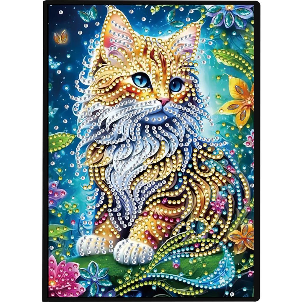 50-Page A5 Size Diamond Painting Diary Book 5D DIY Diamond Art Painting Notebook Kit for Adults Beginners Holiday Birthday Gift