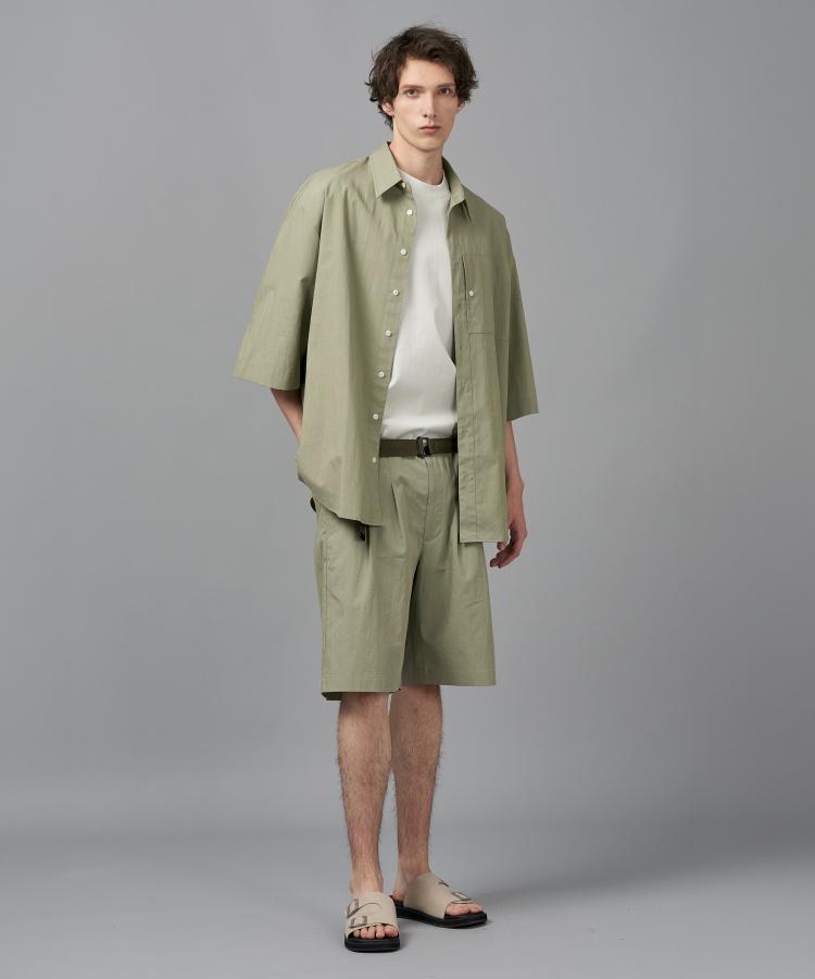 COMSPACE1980 Wide Double-Pleat Shorts_Khaki