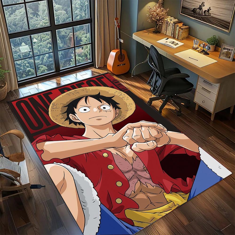 Epic One Piece Luffy Battle Scene Rug Carpet Large Area Rug Non Slip Washable Floor Mat Gamer Room Bedroom Home Decor