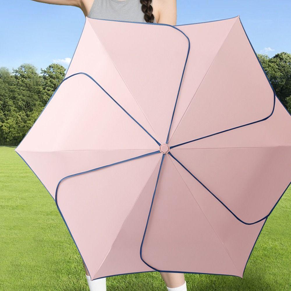 Windproof Manual Petal Umbrella Rainproof Hand Operated Parasol Mini Sun Umbrella Travel Use