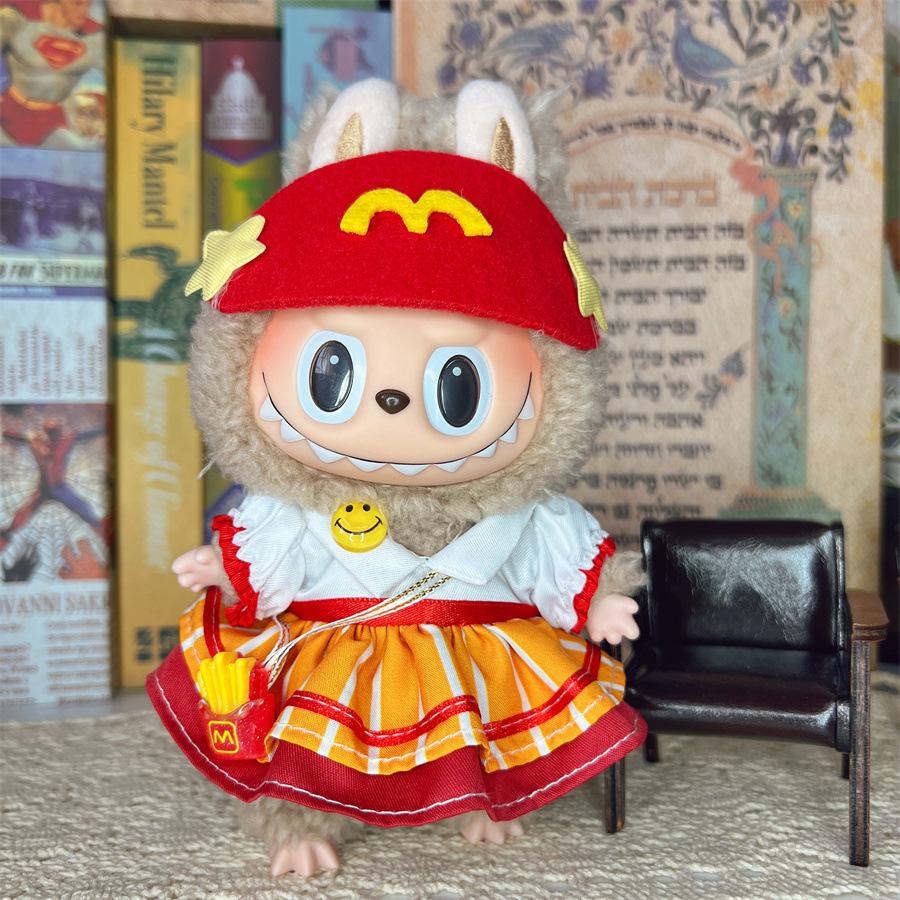 17cm Labubu Doll Clothes Outfit Set Fashionable Dress Up Costume for Mini Dolls